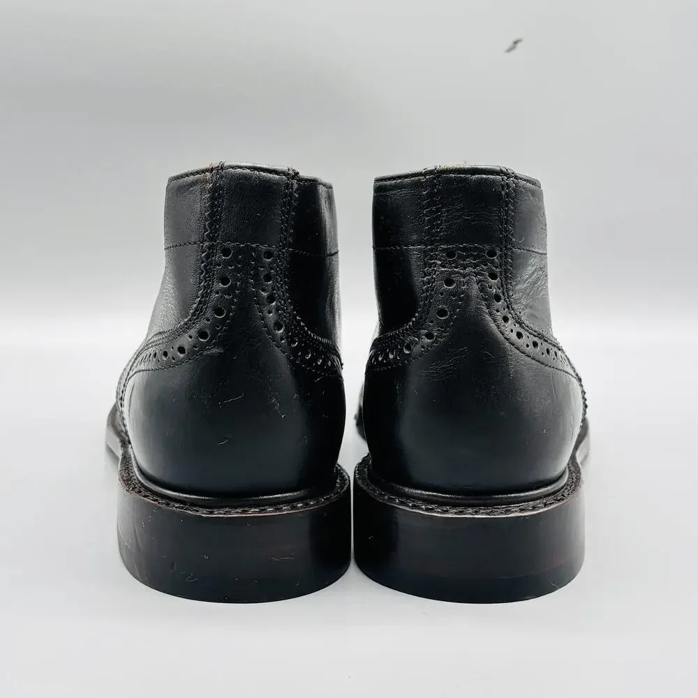 Ariat Boots Mens 8.5 Black Leather Two24 Chukka Ankle Brogue Lug Sole Lace Up